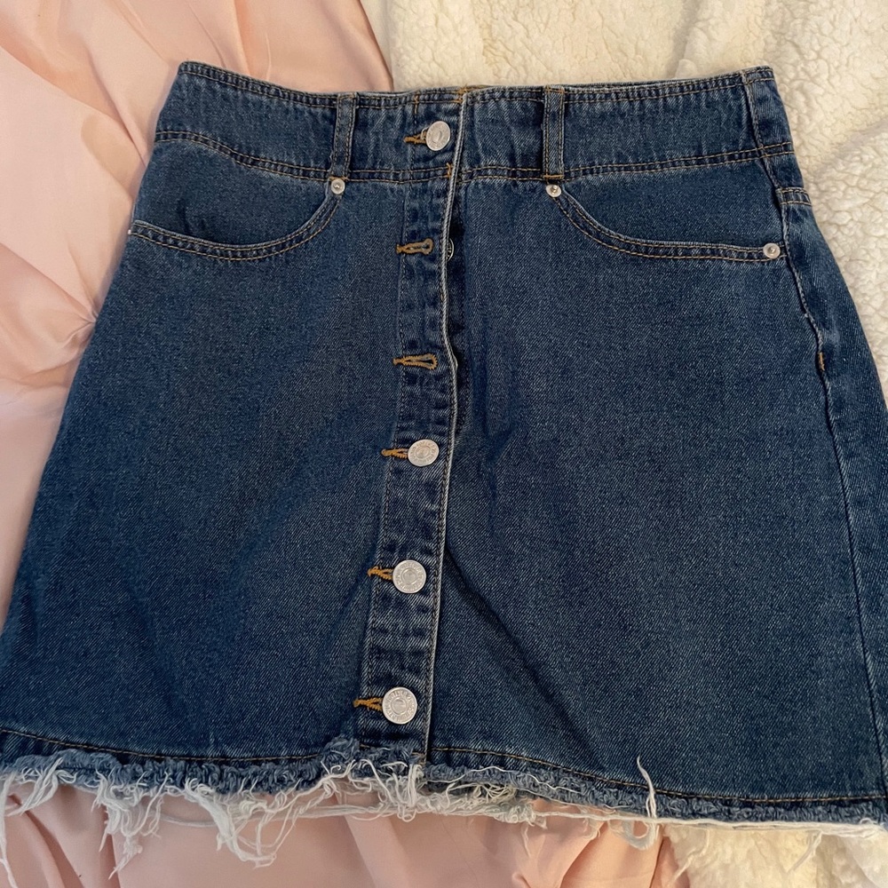 Button Up Denim Skirt